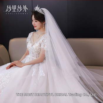 Voal de mireasă cu două straturi, cu plasă pentru ședință foto de nuntă