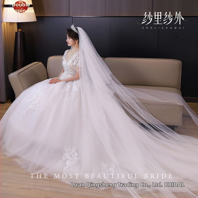 Voal de mireasă cu două straturi, cu plasă pentru ședință foto de nuntă