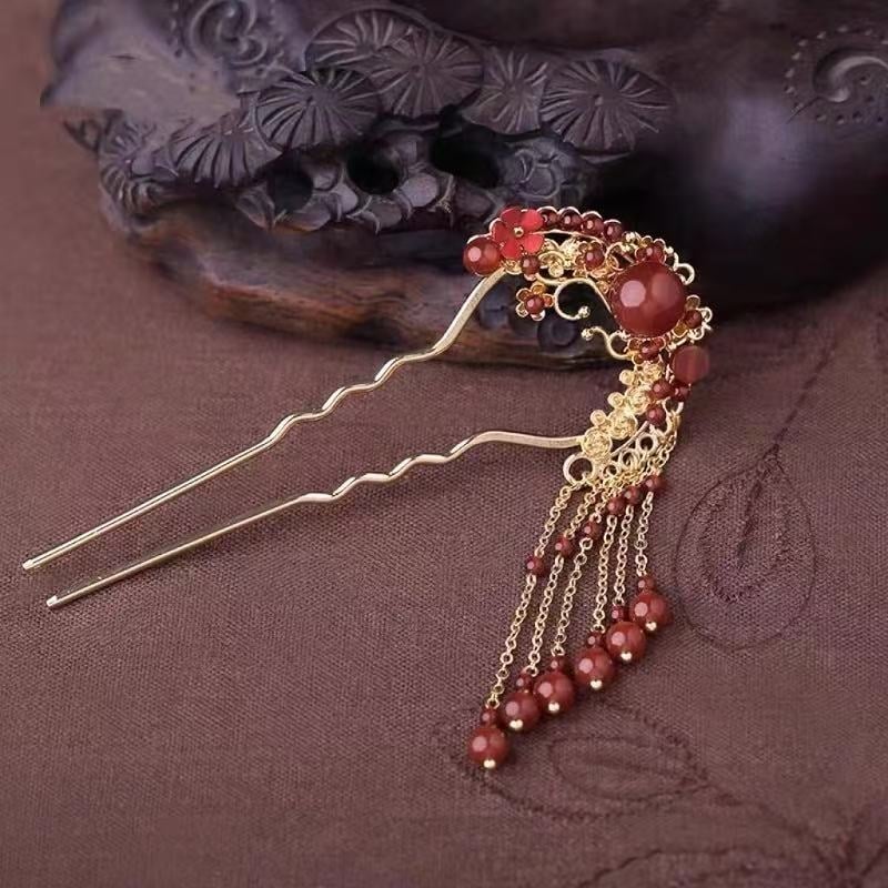 Clejă metalică retro pentru păr, formă U, accesorii Hanfu, origine Yiwu, vară 2025, cadou de nuntă