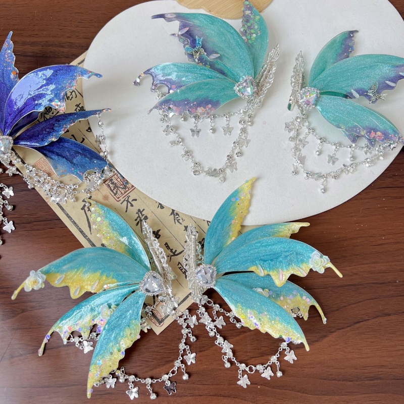 Accesoriu pentru cap în stil antic, din aliaj, cu ciucuri, lucrat manual, origine Henan, primăvara 2025