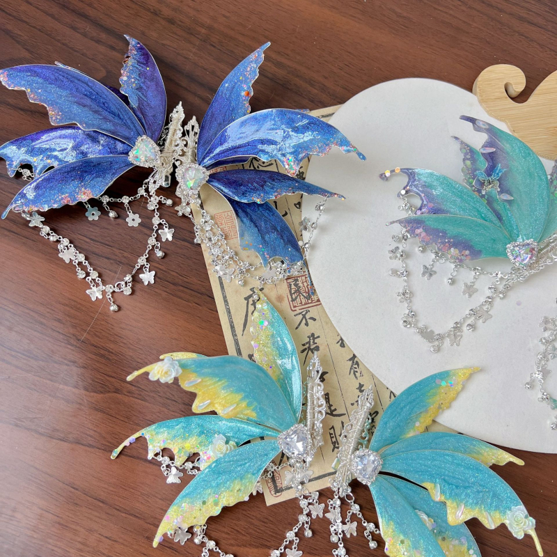 Accesoriu pentru cap în stil antic, din aliaj, cu ciucuri, lucrat manual, origine Henan, primăvara 2025