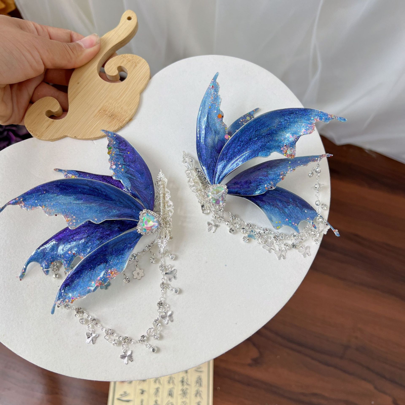 Accesoriu pentru cap în stil antic, din aliaj, cu ciucuri, lucrat manual, origine Henan, primăvara 2025