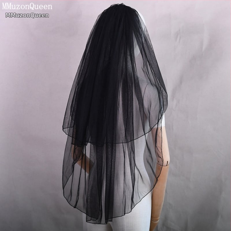 Voal de mireasă, nylon, dublu strat, în formă de U, cu pieptene pentru păr, recuzită pentru fotografii de nuntă