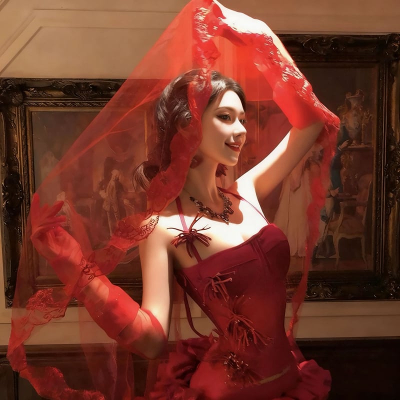 Accesoriu de cap de mireasă din dantelă cu voal floral, stil șal, fără cristale