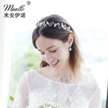 Bentiță pentru păr cu flori și mărgele, stil simplu, HS-J5484