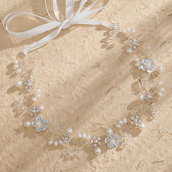 Bentiță pentru păr cu flori și mărgele, stil simplu, HS-J5484