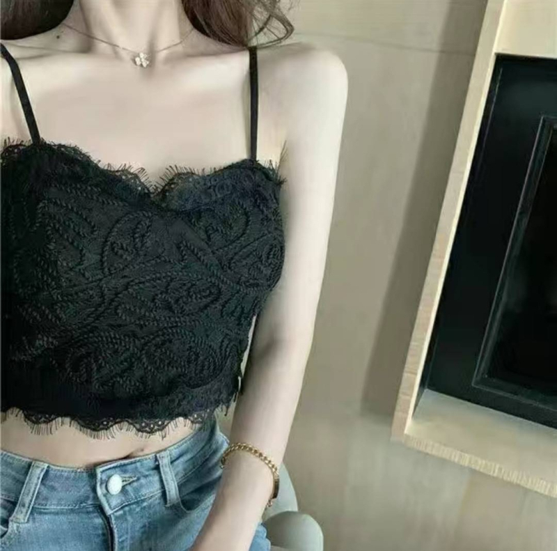 Spandex/Lycra pamuk 75% - pleteni čipkasti tube top grudnjak sa seksi leđima