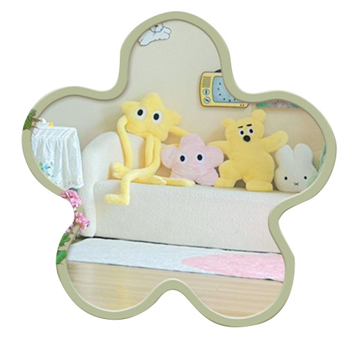 Πίνακας-καθρέφτης με λουλούδια – Cream στυλ Instagram, χωρίς πλαίσιο, καθρέφτης μακιγιάζ/γραφείου με αφηρημένη τέχνη σε τεχνητή επιφάνεια, κατάλληλο για σαλόνι ή υπνοδωμάτιο