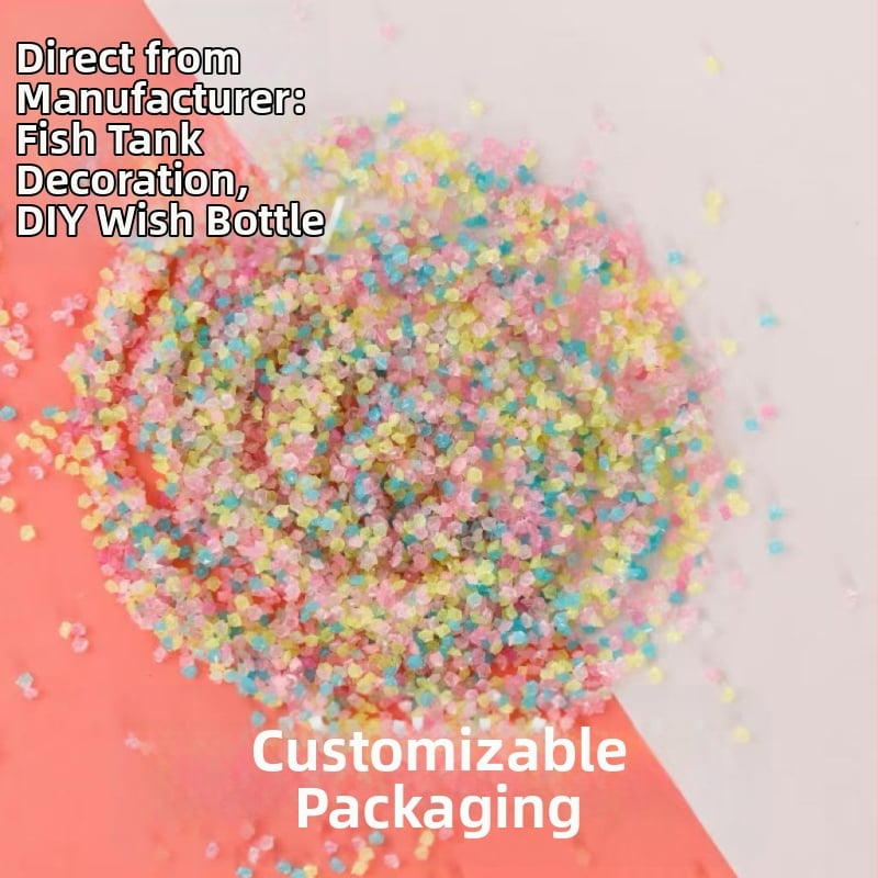 Pietre decorative pentru acvariu luminoase, cu granule de nisip fluorescente (500 bucăți, 12 g fiecare)