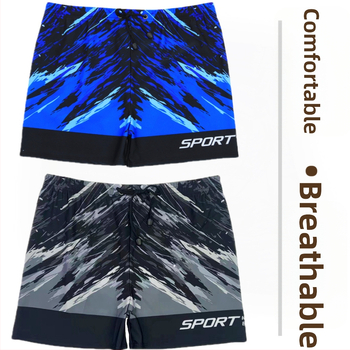 Мъжки бързосъхнещи дишащи плувни шорти с принт; полиестер, тегло 230 g; подплата полиестер, съдържание 85%; подходящи за бягане, плуване и водни спортове