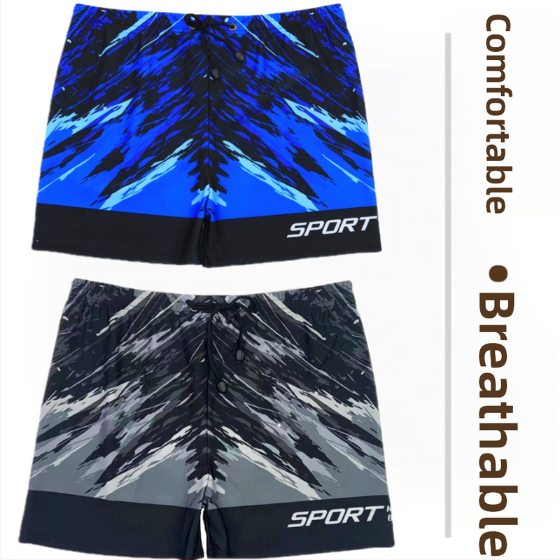 Мъжки бързосъхнещи дишащи плувни шорти с принт; полиестер, тегло 230 g; подплата полиестер, съдържание 85%; подходящи за бягане, плуване и водни спортове
