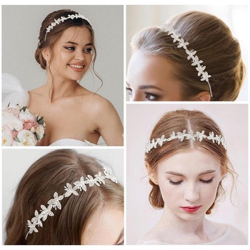 Diademă de păr pentru nuntă cu voal metalic, personalizabilă, lansare vară 2021