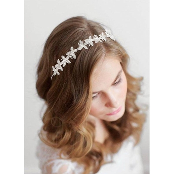 Diademă de păr pentru nuntă cu voal metalic, personalizabilă, lansare vară 2021