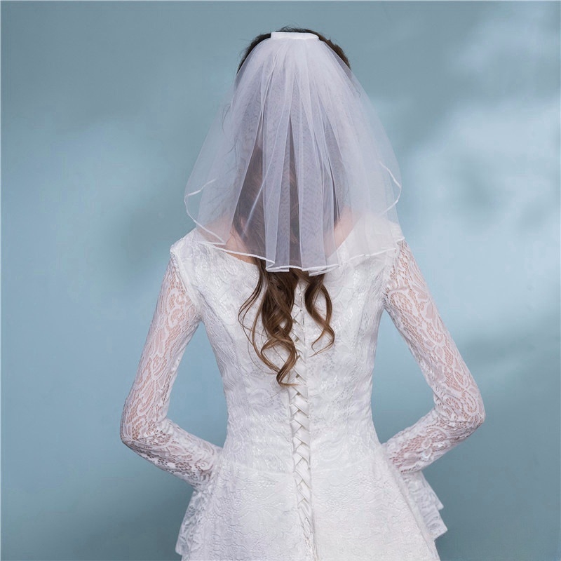 Voal scurt pentru copii, din plasă cu perle, pentru fotografii în aer liber, stil fashion OL, vara 2024