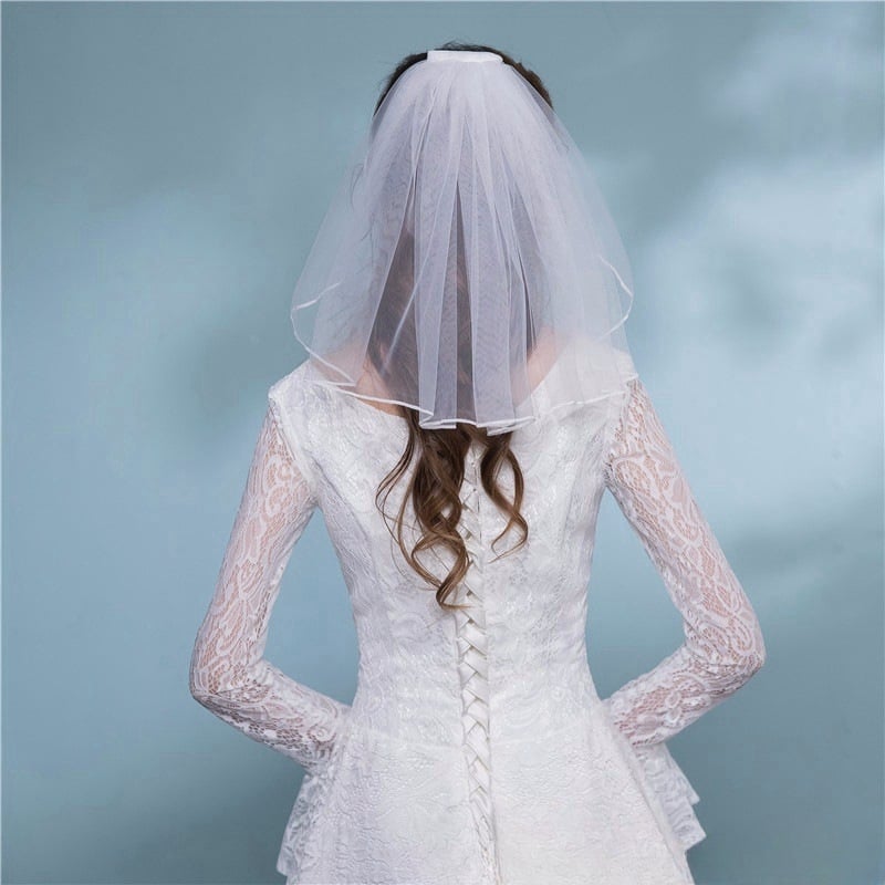 Voal scurt pentru copii, din plasă cu perle, pentru fotografii în aer liber, stil fashion OL, vara 2024