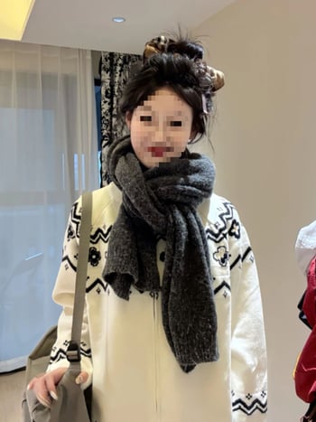 Ženski džemper-cardigan sa zatvaračem – Fair Isle uzorak, vunena smjesa Ice Silk i Spandex, polo ovratnik, rukavi princeze