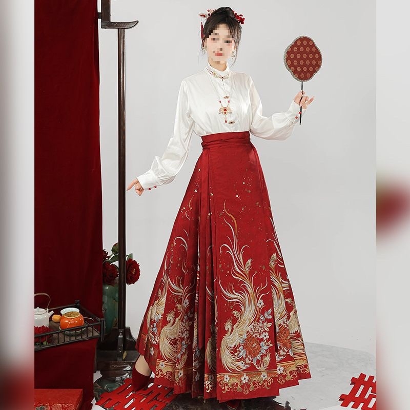 Σετ φορεμάτων παρανύμφων σε στυλ Hanfu, κέντημα, ύφασμα τριακεταϊτ, τετρά εποχές, εμπνευσμένο από τη δυναστεία των Χαν