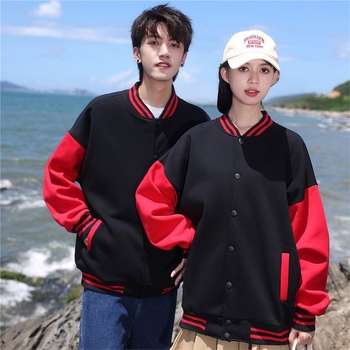 Koreai stílusú fleece kabát álló gallérral, nyomtatás, fleece-beléssel, laza szabás