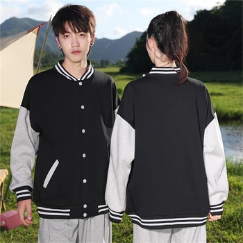 Koreai stílusú fleece kabát álló gallérral, nyomtatás, fleece-beléssel, laza szabás