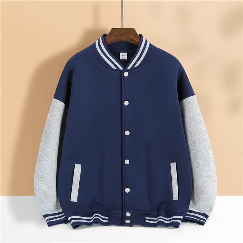 Koreai stílusú fleece kabát álló gallérral, nyomtatás, fleece-beléssel, laza szabás