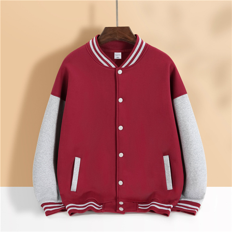 Koreai stílusú fleece kabát álló gallérral, nyomtatás, fleece-beléssel, laza szabás