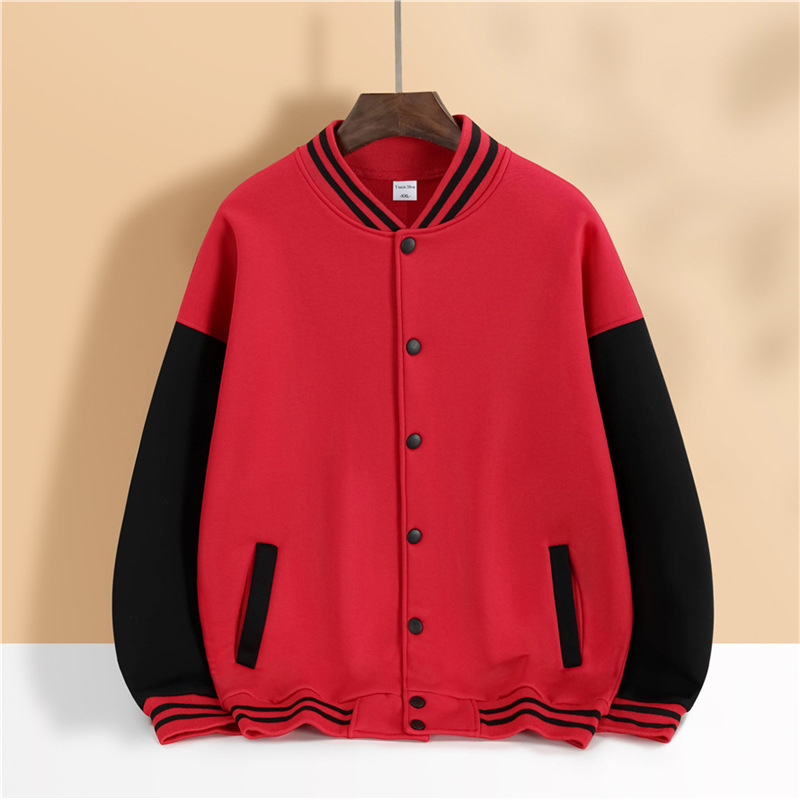 Koreai stílusú fleece kabát álló gallérral, nyomtatás, fleece-beléssel, laza szabás