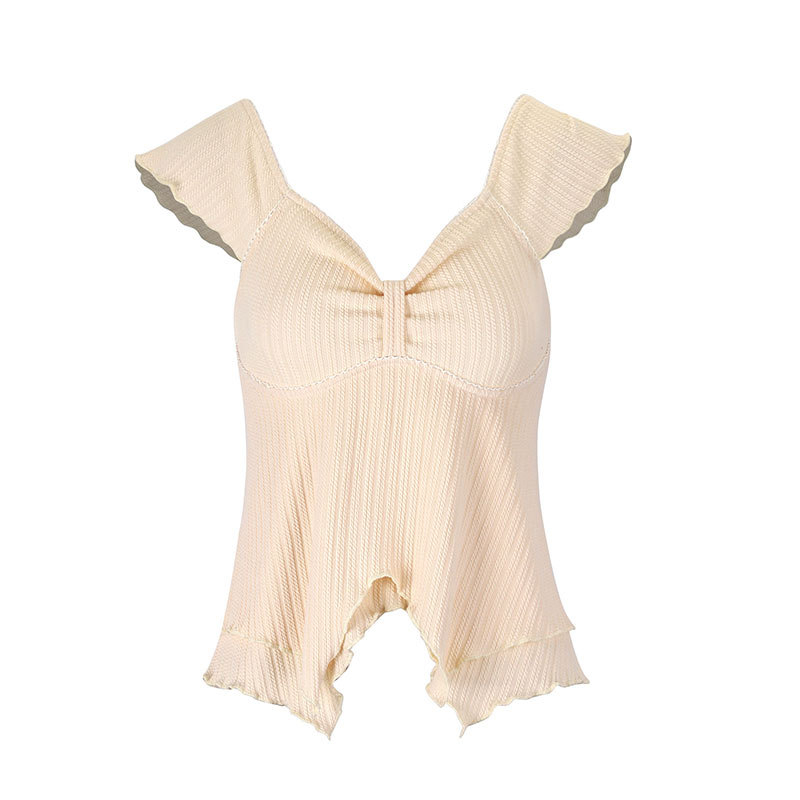 Kratki top s trakama i otvorenim leđima, francuski retro seksi stil, naglašena linija struka, mješavina poliestera i spandexa, mikro-elastičan