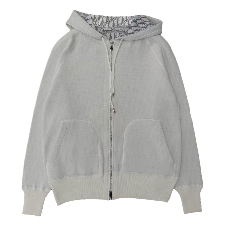 Кардиган с качулка и цип, двустранно принтиран ромбовиден модел