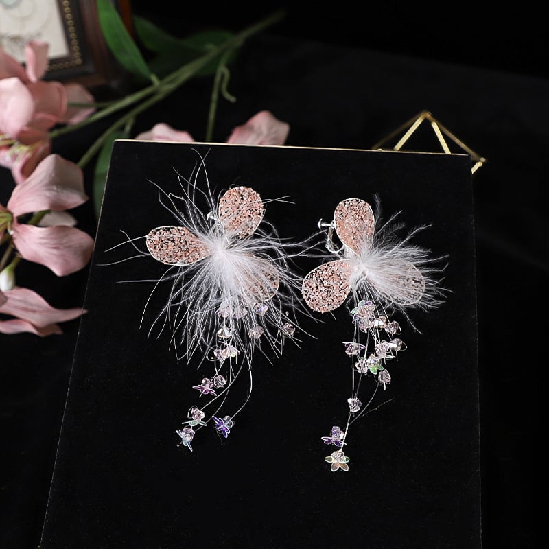 Lan Lin bandă pentru păr cu cristale artificiale, floare, clip lateral, stil coreean