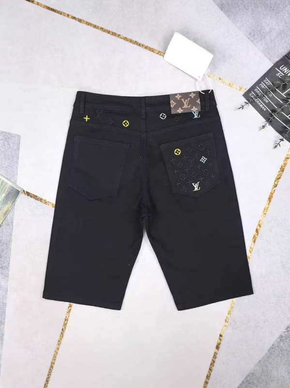 Férfi vékony denim rövidnadrág, egyenes szabás, acetát rost keverék 50–70%, nyár