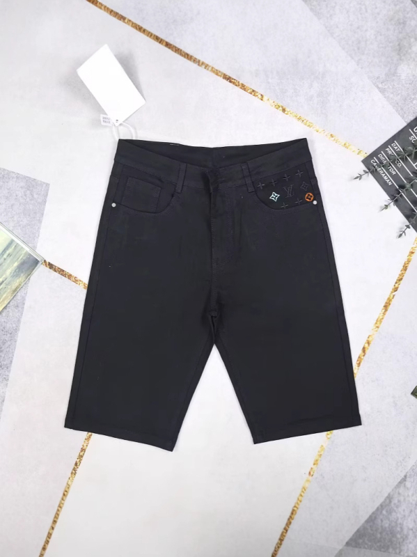 Férfi vékony denim rövidnadrág, egyenes szabás, acetát rost keverék 50–70%, nyár