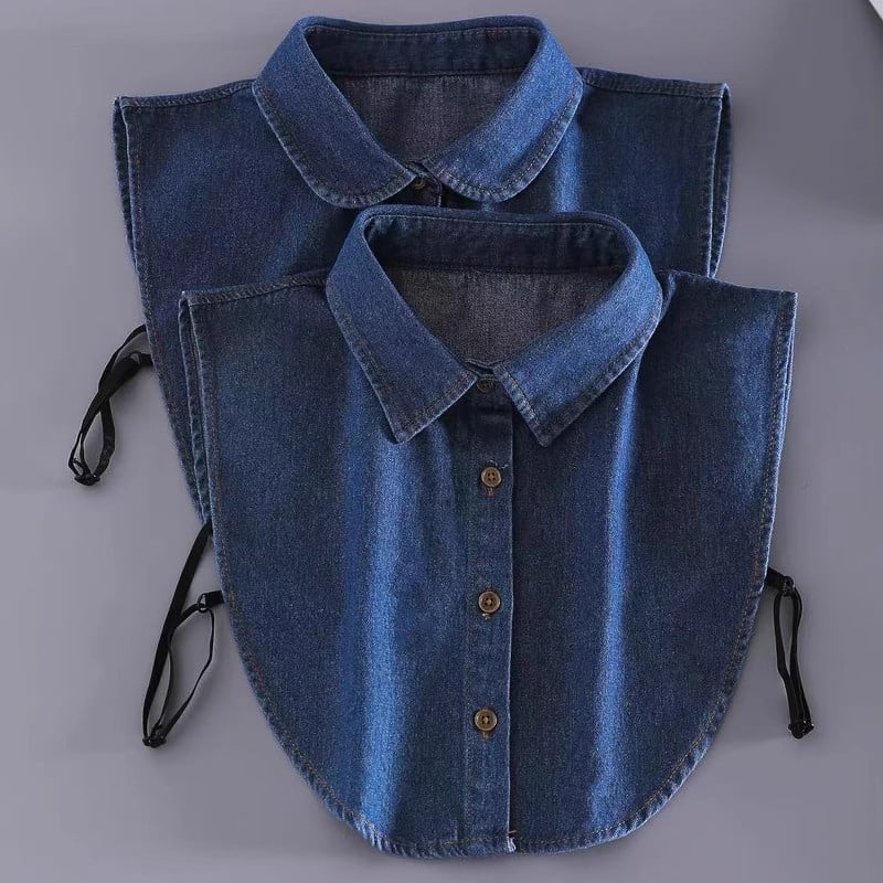 Lažni ovratnik za žene, denim stil, poliester vlakno, proljeće–jesen šiljasti ovratnik, unutarnji ovratnik košulje