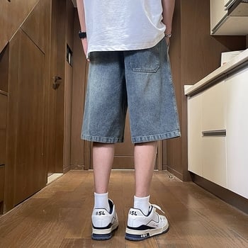 Muške denimske šorceve sa zvjezdanim uzorkom, retro stil, ravni kroj, blagi stretch, pamuk