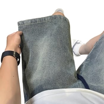 Muške denimske šorceve sa zvjezdanim uzorkom, retro stil, ravni kroj, blagi stretch, pamuk