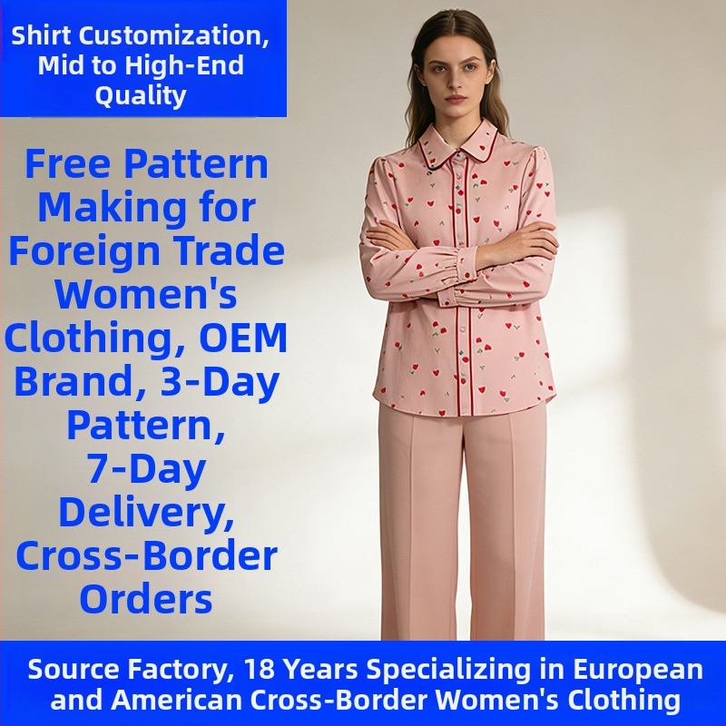 Női szövött ing OEM és mintavételes gyártása — 3 napos mintavételi ciklus, kapacitás 2000 db/nap, Európa–Amerika stílus, fő anyagok: pamut, poliészter, len, csipke