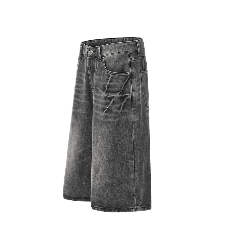 DARKAGE Denim kratke hlače – Unisex, ravno širok kroj, srednja duljina, 77.7% pamuk