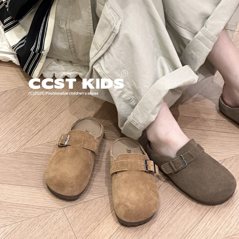 Dječje retro cipele u stilu Birkenstock, slip-on, baršunasti gornji dio, debeli đon, protuklizna gumena potplata, unisex, proljeće-ljeto 2025.