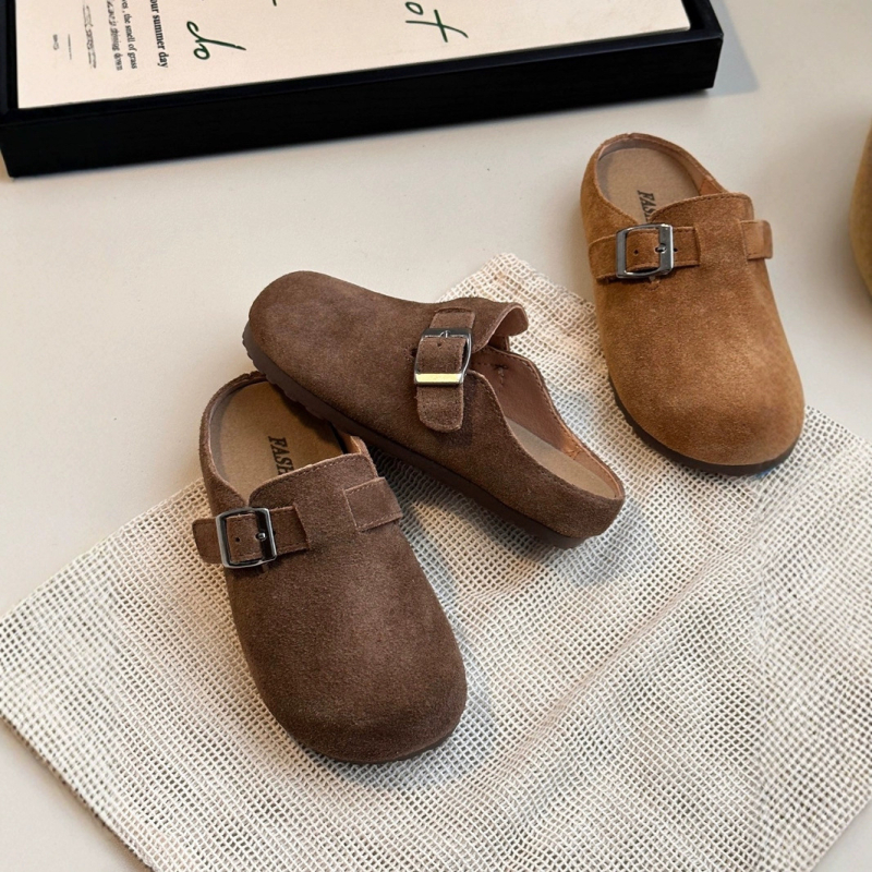 Dječje retro cipele u stilu Birkenstock, slip-on, baršunasti gornji dio, debeli đon, protuklizna gumena potplata, unisex, proljeće-ljeto 2025.