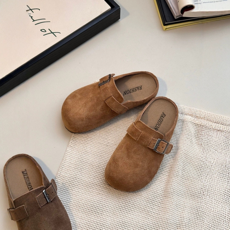 Dječje retro cipele u stilu Birkenstock, slip-on, baršunasti gornji dio, debeli đon, protuklizna gumena potplata, unisex, proljeće-ljeto 2025.