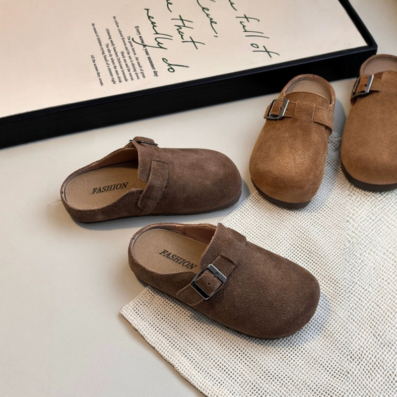 Dječje retro cipele u stilu Birkenstock, slip-on, baršunasti gornji dio, debeli đon, protuklizna gumena potplata, unisex, proljeće-ljeto 2025.