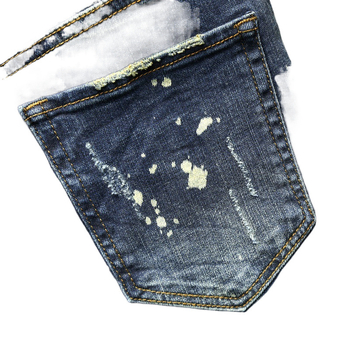 Férfi farmernadrág, vintage koreai stílus, slim-fit, hímzett részletekkel; anyag Modal, fő összetétel: nyúl szőre