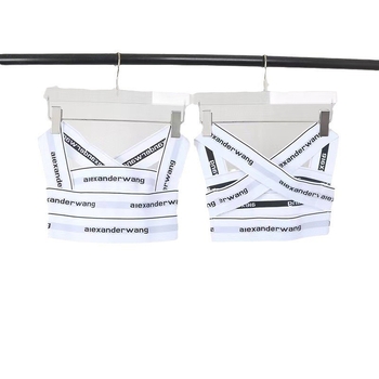 Потник с принт от букви и дизайн за обгръщане на бюста, стегнат силует, супер къс стил (≤40 см), полиестерна материя