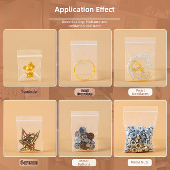 ZIP σακούλα για κοσμήματα από PE, μήκος σφράγισης 0,5 cm, μάρκα Hesheng, σακούλα αποθήκευσης κοσμημάτων