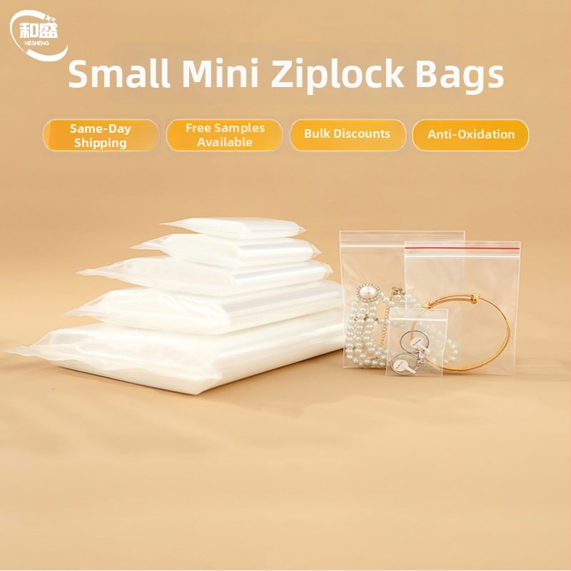 ZIP σακούλα για κοσμήματα από PE, μήκος σφράγισης 0,5 cm, μάρκα Hesheng, σακούλα αποθήκευσης κοσμημάτων