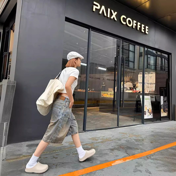 Деним къси панталони, straight loose fit, 5-length, 65% памук, Cowboy Denim, ретро стил