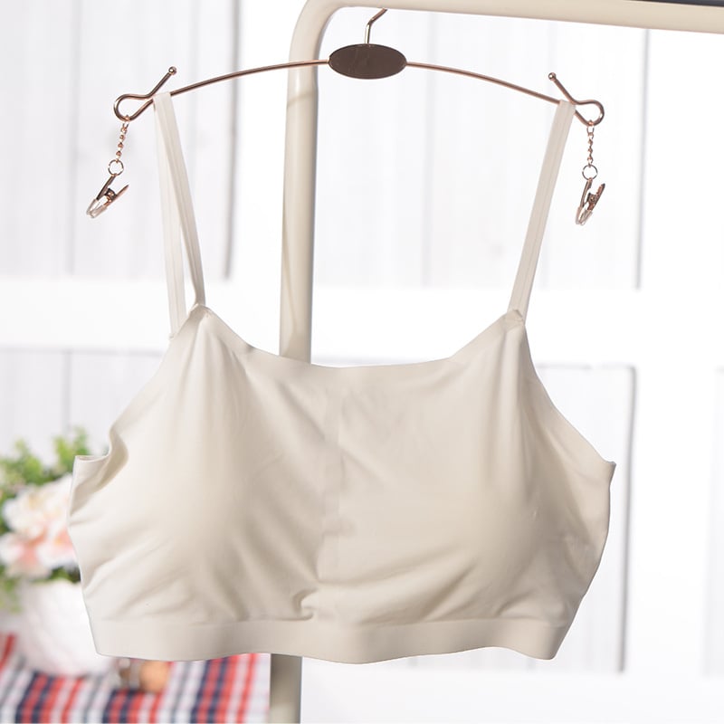 Top Ice Silk fără bretele cu Mold Cup, Full Cup, Breathable, Beautiful Back