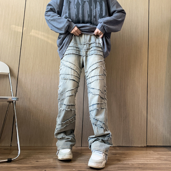 Muške traperice – vintage, straight kroj, distressed, srednji pojas, pamuk.