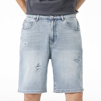 Isprani traper šorc, opuštena kroja, ravni kroj, pamuk denim, ljeto 2025
