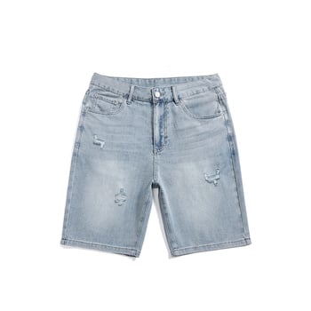 Isprani traper šorc, opuštena kroja, ravni kroj, pamuk denim, ljeto 2025
