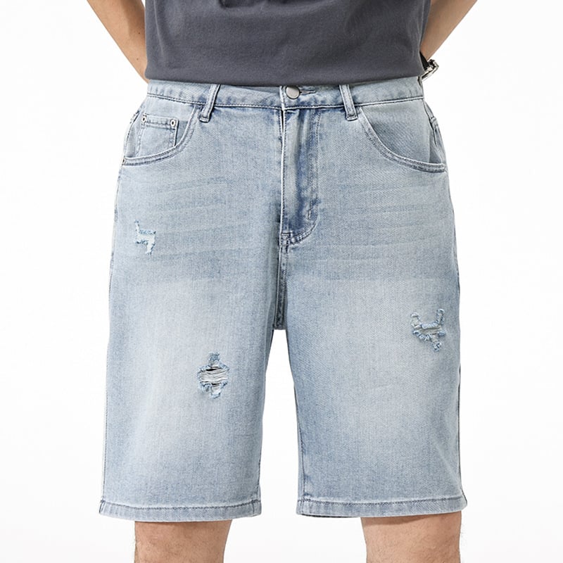 Isprani traper šorc, opuštena kroja, ravni kroj, pamuk denim, ljeto 2025